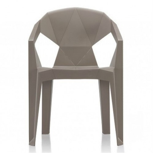 Plastová židle MUZE - hnědošedá