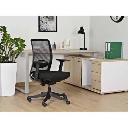 Kancelářské křeslo ANGUUN černé -bez  podhlavníku - nosnost 130 kg 