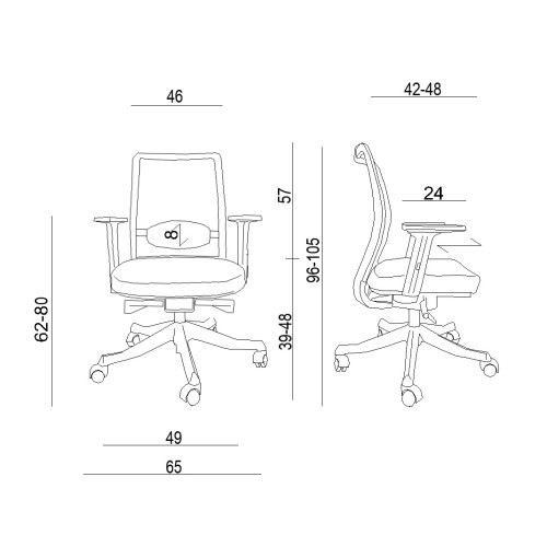 Kancelářské křeslo ANGUUN černé -bez  podhlavníku - nosnost 130 kg 