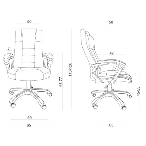 Kancelářské křeslo ARAN  černé ekokůže - nosnost 130 kg 