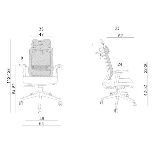 Kancelářské křeslo ASOS - nosnost 130 kg 