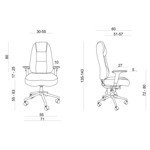 Kancelářské křeslo COMMANDER - nosnost 150 kg - 24 hod provoz 