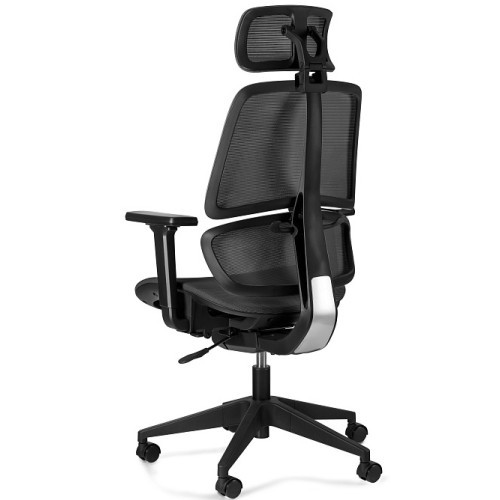 Kancelářské křeslo Ergo s podhlavníkem - síť - nosnost 130 kg - black 