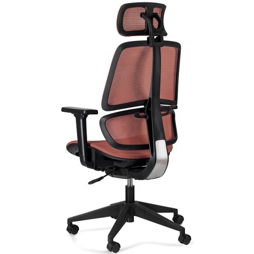 Kancelářské křeslo Ergo s podhlavníkem - síť - nosnost 130 kg - red