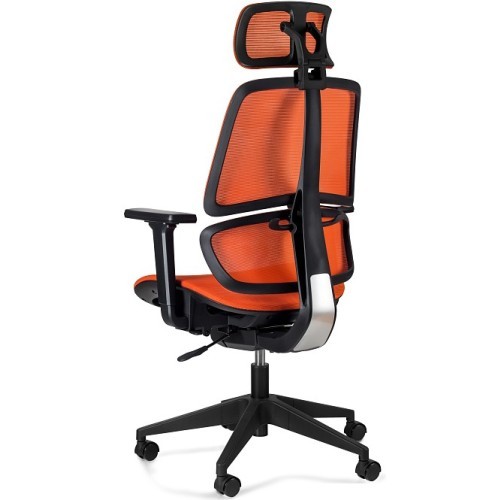 Kancelářské křeslo Ergo s podhlavníkem - síť - nosnost 130 kg - orange