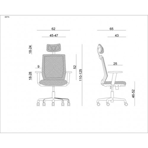 Kancelářské křeslo ESTA - nosnost 130 kg 