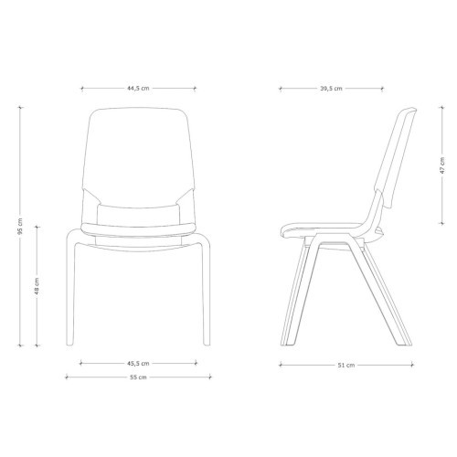 Stohovatelná plastová židle FILA  - mango - nosnost 130 kg 