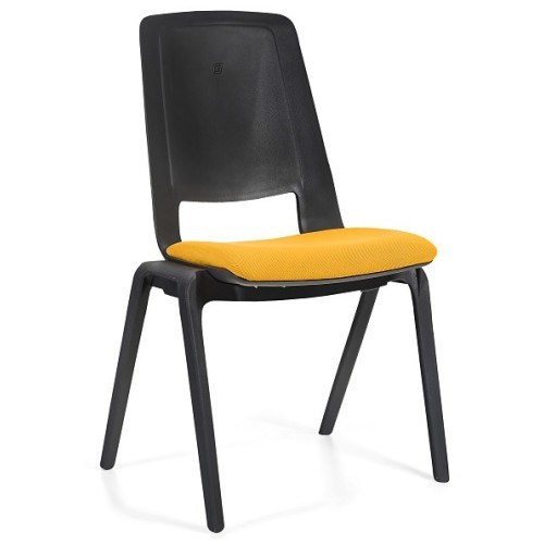 Stohovatelná plastová židle FILA s čalouněným sedákem - nosnost 130 kg 