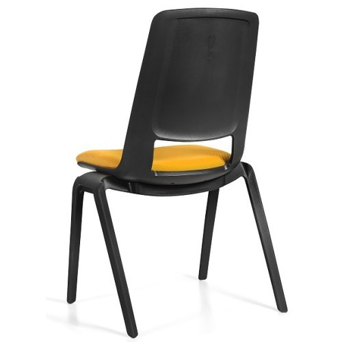 Stohovatelná plastová židle FILA s čalouněným sedákem - nosnost 130 kg 