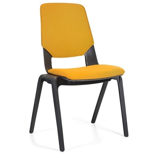 Stohovatelná plastová židle FILA s čalouněným sedákem a opěrákem  - nosnost 130 kg 