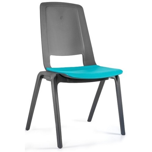 Stohovatelná plastová židle FILA  - modrozelená - nosnost 130 kg 