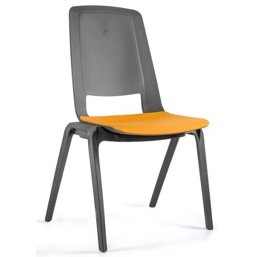 Stohovatelná plastová židle FILA  - mango - nosnost 130 kg 