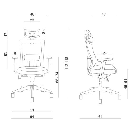 Kancelářské křeslo LINK černé - nosnost 130 kg 