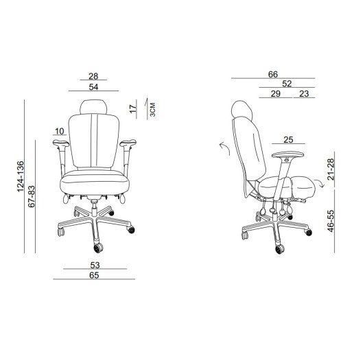 Kancelářské křeslo MAJOR - nosnost 150 kg - 24 hod provoz 