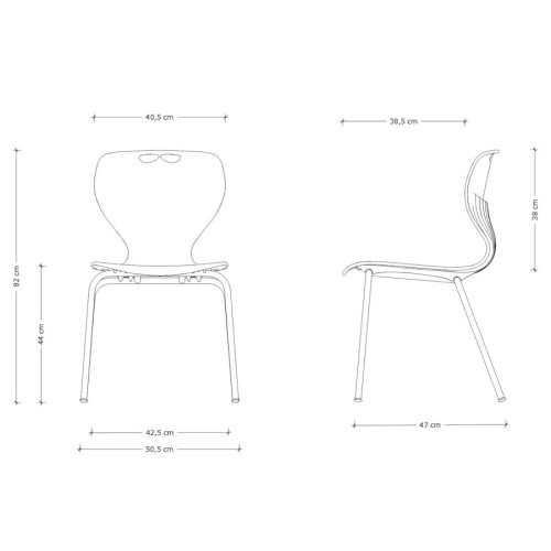 Stohovatelná židlle MATA - barva šedá - nosnost 130 kg 