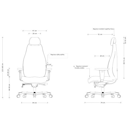 Zátěžové kancelářské křeslo PIU - 24/7 - nosnost 150 kg 