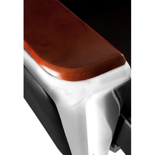 Kožené křeslo REGENT s podhlavníkem - nosnost 130 kg - bílé