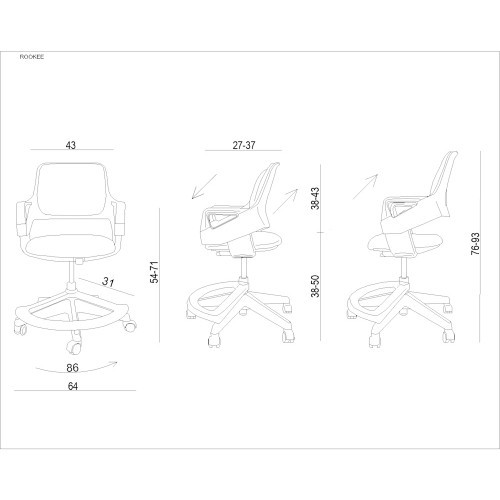 Rostoucí židle ROOKEE - 4-14 let  - nosnost 100 kg - výběr barevného provedení 