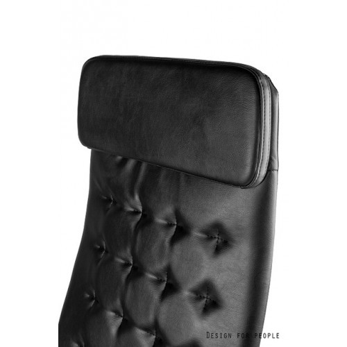 Kancelářské křeslo ARES ecokůže, černé - nosnost 130 kg 