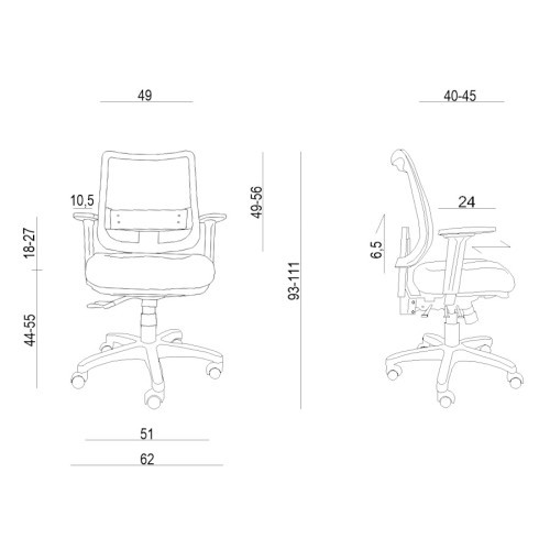 Kancelářské křeslo SAGA  PLUS  M - nosnost 150 kg- 24 hodinový provoz - výběr barevného provedení 