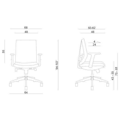 Kancelářské křeslo SCOPE LOW - nosnost 130 kg 