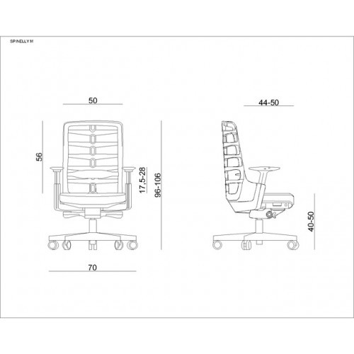 Kancelářské křeslo SPINELLY  BLACK M - nosnost 130 kg - výběr barev