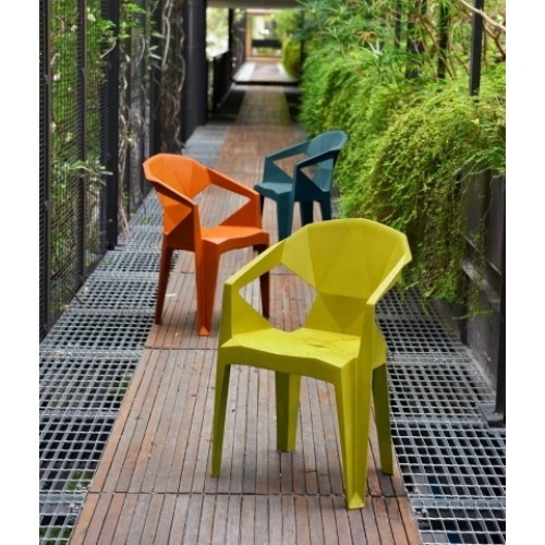 Plastová židle MUZE - modrozelená