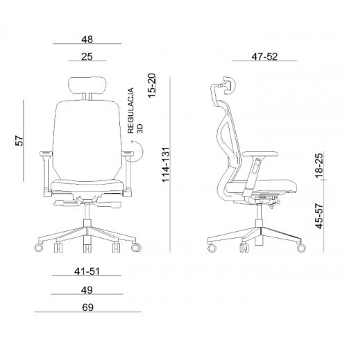 Kancelářské křeslo HERO - kombinace síť/látka 