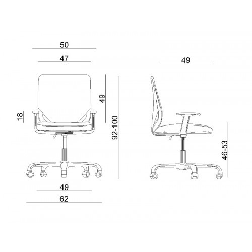 Kancelářské židle MOBI - výběr barevného provedení 