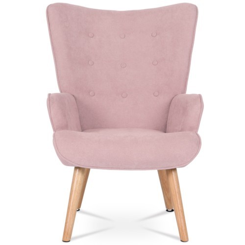 Relaxační křeslo AK302 růžové  s taburetem - nosnost 130 kg 