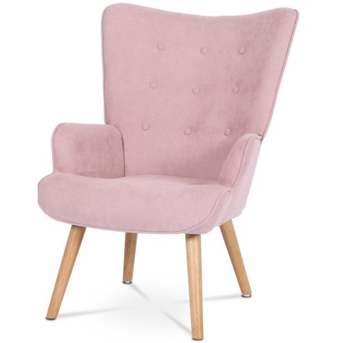 Relaxační křeslo AK302 růžové  s taburetem - nosnost 130 kg 