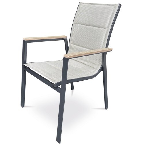 Zahradní křeslo KELY Black - nosnost 110 kg