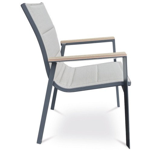 Zahradní křeslo KELY Black - nosnost 110 kg